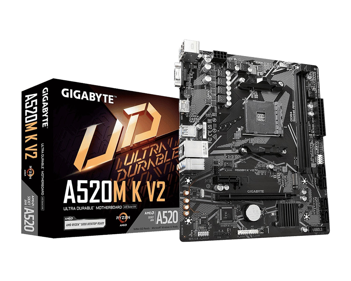 Placa Madre Gigabyte A520M K V2 AM4 Micro-ATX DDR4 - foto 1