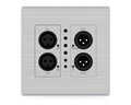Placa de Pared Dante Blustream DA22XLR-WP-US con 2 Entradas y 2 Salidas XLR y Phantom (formato US) - foto 1