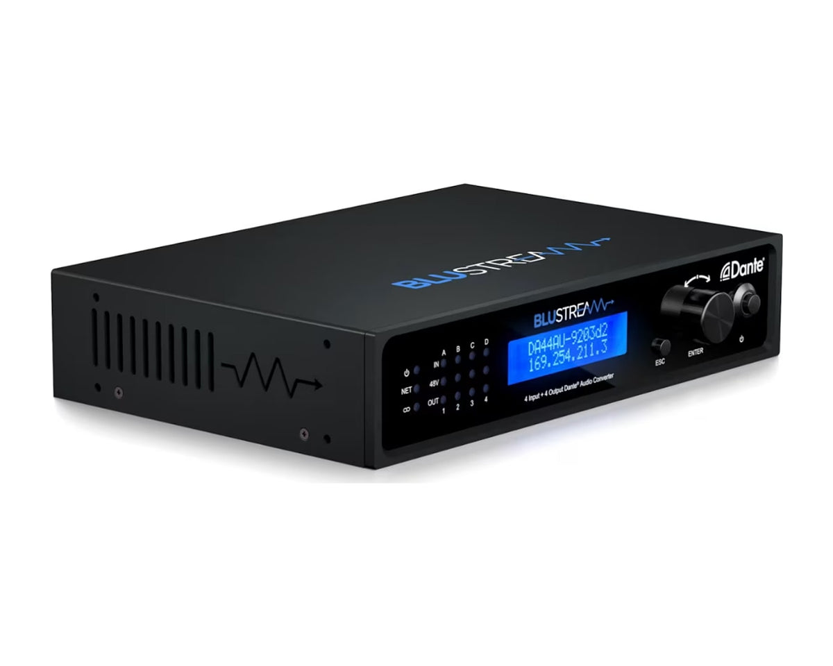 Conversor de Audio Dante 4x4 Blustream DA44AU con 4 Entradas y 4 Salidas Analógicas y Phantom - foto 1
