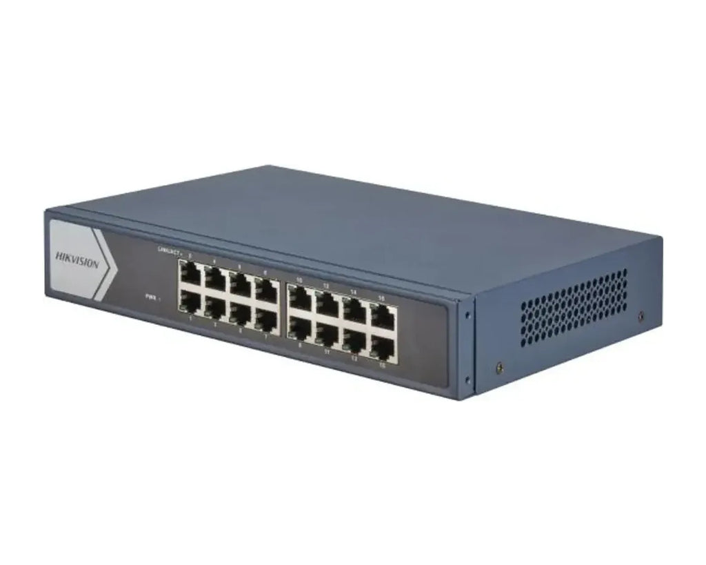 Switch Hikvision DS-3E0516-E(B) 16 Puertos Gigabit Rackeable, Metálico - foto 1
