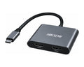 Adaptador Hiksemi USB-C a 2 HDMI 4K, 20 cm - foto 1