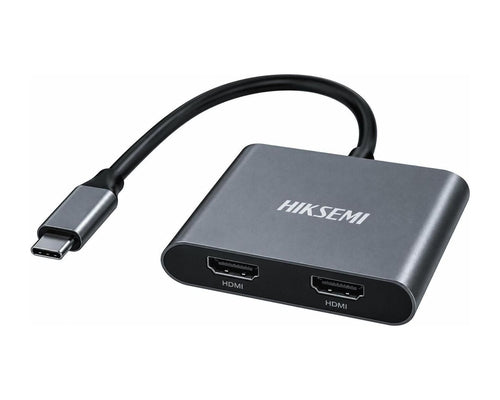 Adaptador Hiksemi USB-C a 2 HDMI 4K, 20 cm - foto 1