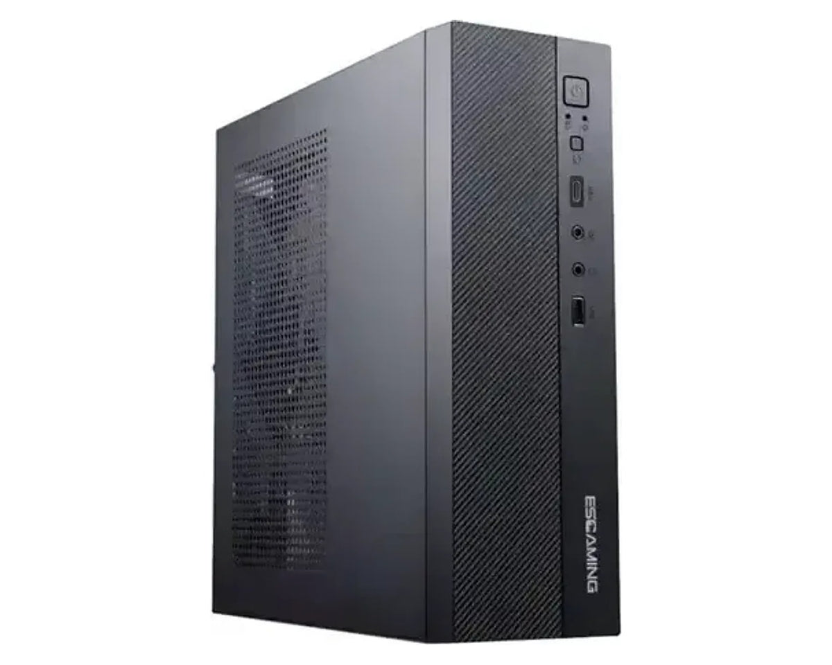 Gabinete Slim ESGAMING J01 Micro-ATX/ITX con Fuente 650W y USB-C, Negro - foto 1