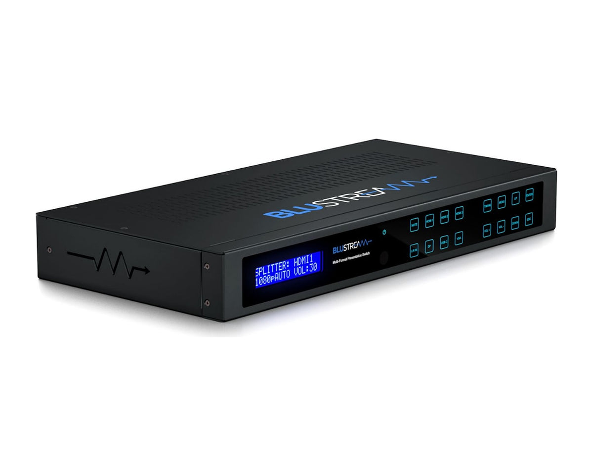 Switch de Presentación Multiformato Blustream MFP62 6x2 HDMI USB-C DisplayPort VGA 4K con Mezclador - foto 1