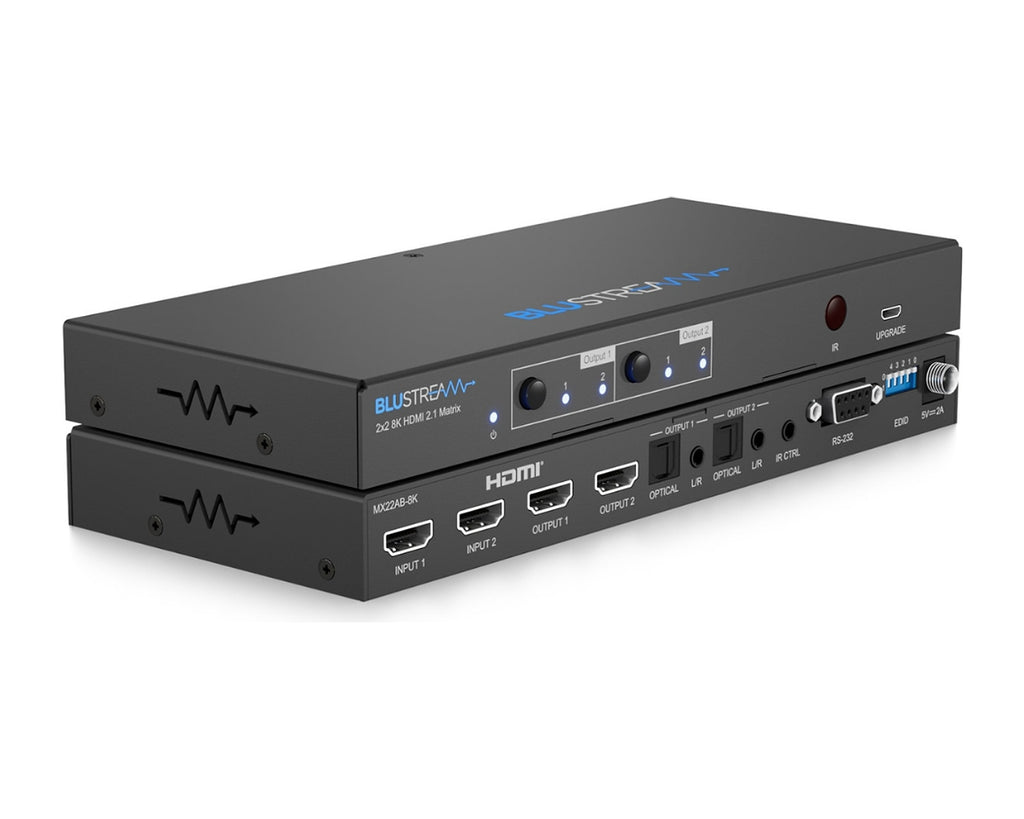 Matriz HDMI 2.1 8K 2x2 Blustream MX22AB-8K con Extracción de Audio y Gestión EDID - foto 1