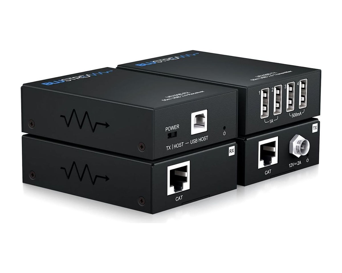 Kit Extensor USB 2.0 sobre Cable CAT Blustream UEX50B-KIT hasta 50 m con Hub de 4 Puertos (TX + RX) - foto 1