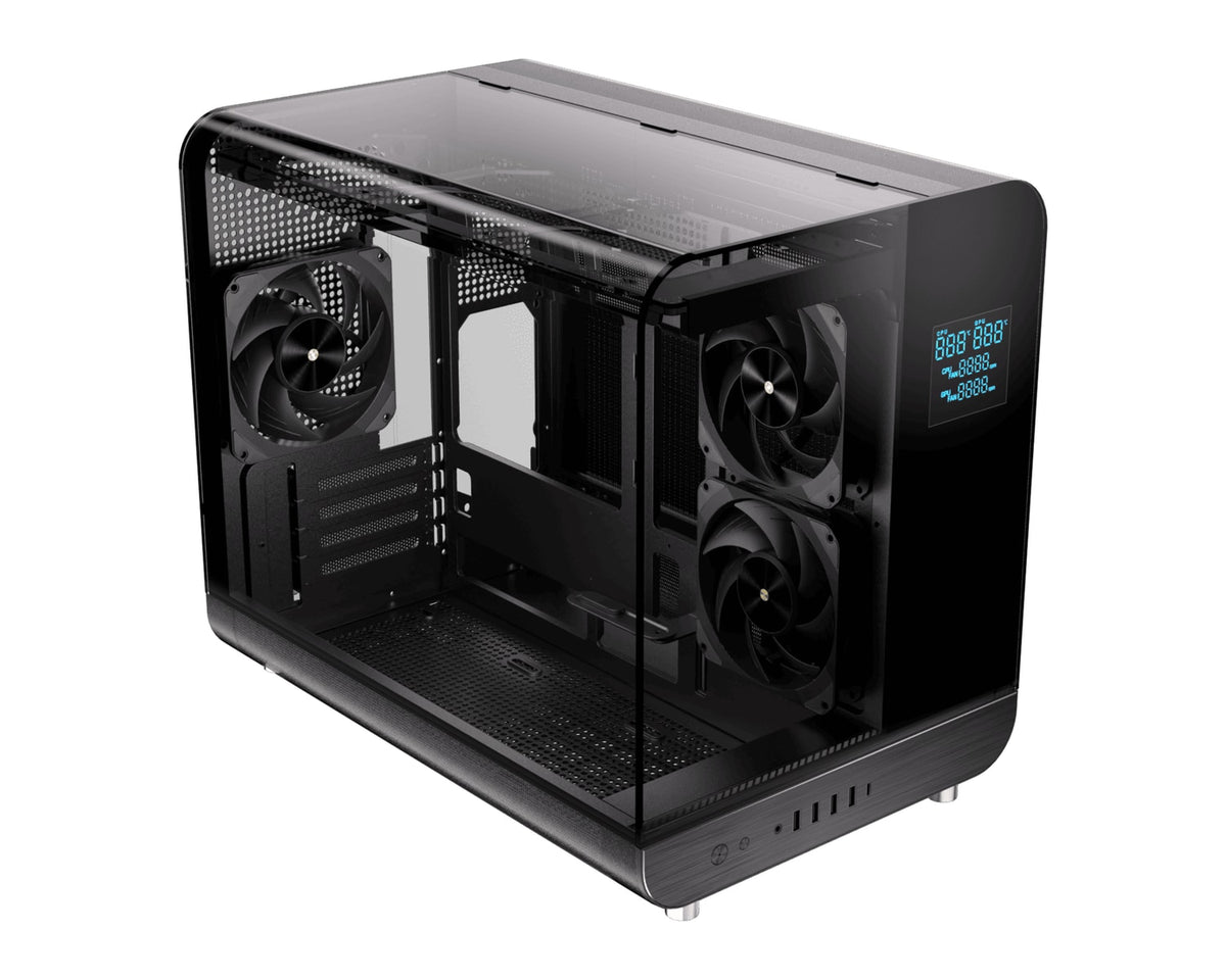 Gabinete Gamer ESGAMING XPH Negro mATX ARGB con Pantalla LCD - foto 1