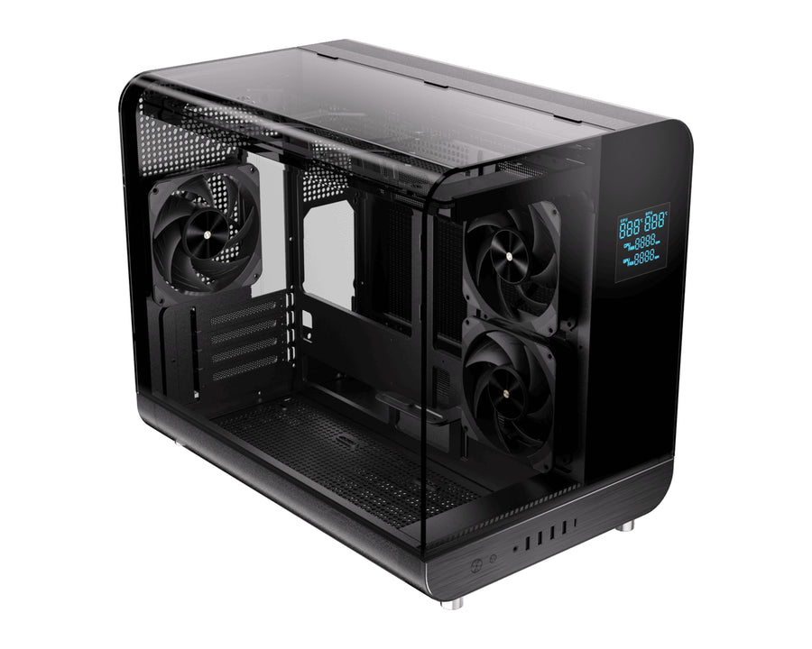 Gabinete Gamer ESGAMING XPH Aircraft 007 Negro mATX con Pantalla y 9 Ventiladores ARGB