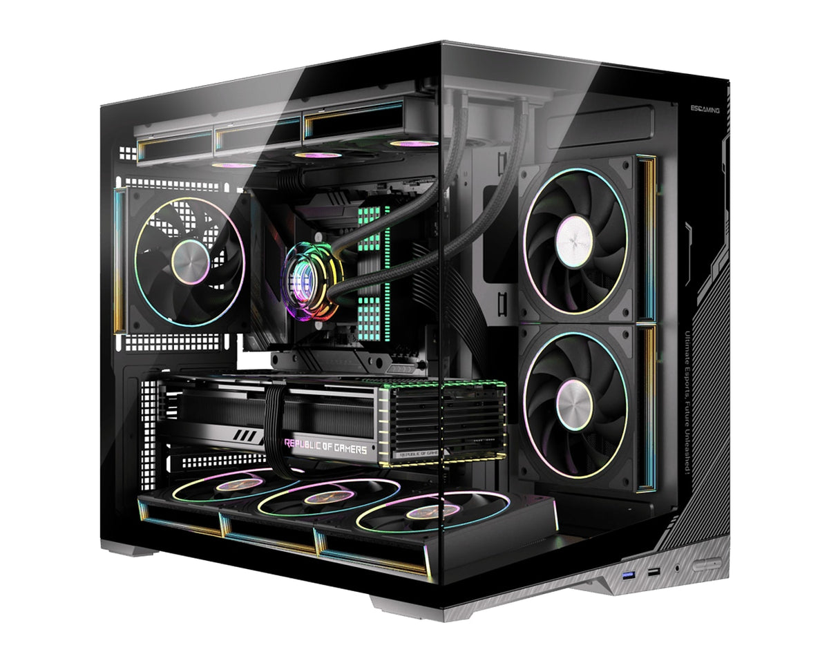 Gabinete Gamer ESGAMING Zero Micro-ATX Negro con 6 Ventiladores ARGB - foto 1