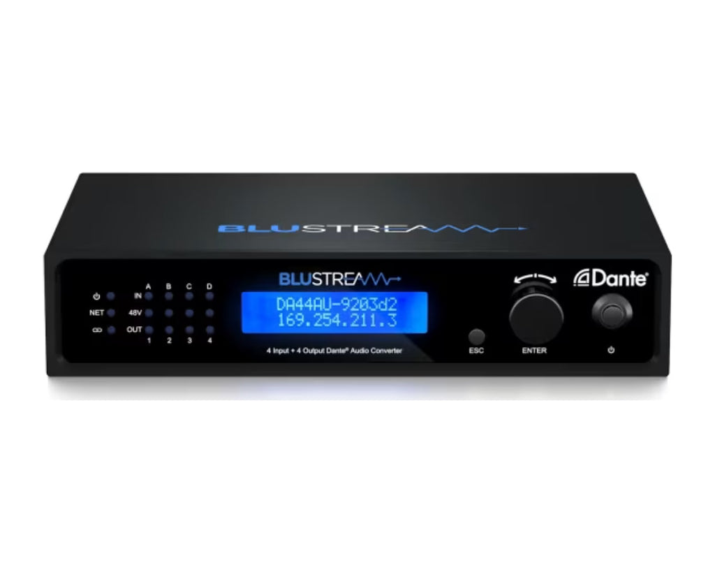 Conversor de Audio Dante 4x4 Blustream DA44AU con 4 Entradas y 4 Salidas Analógicas y Phantom - foto 2
