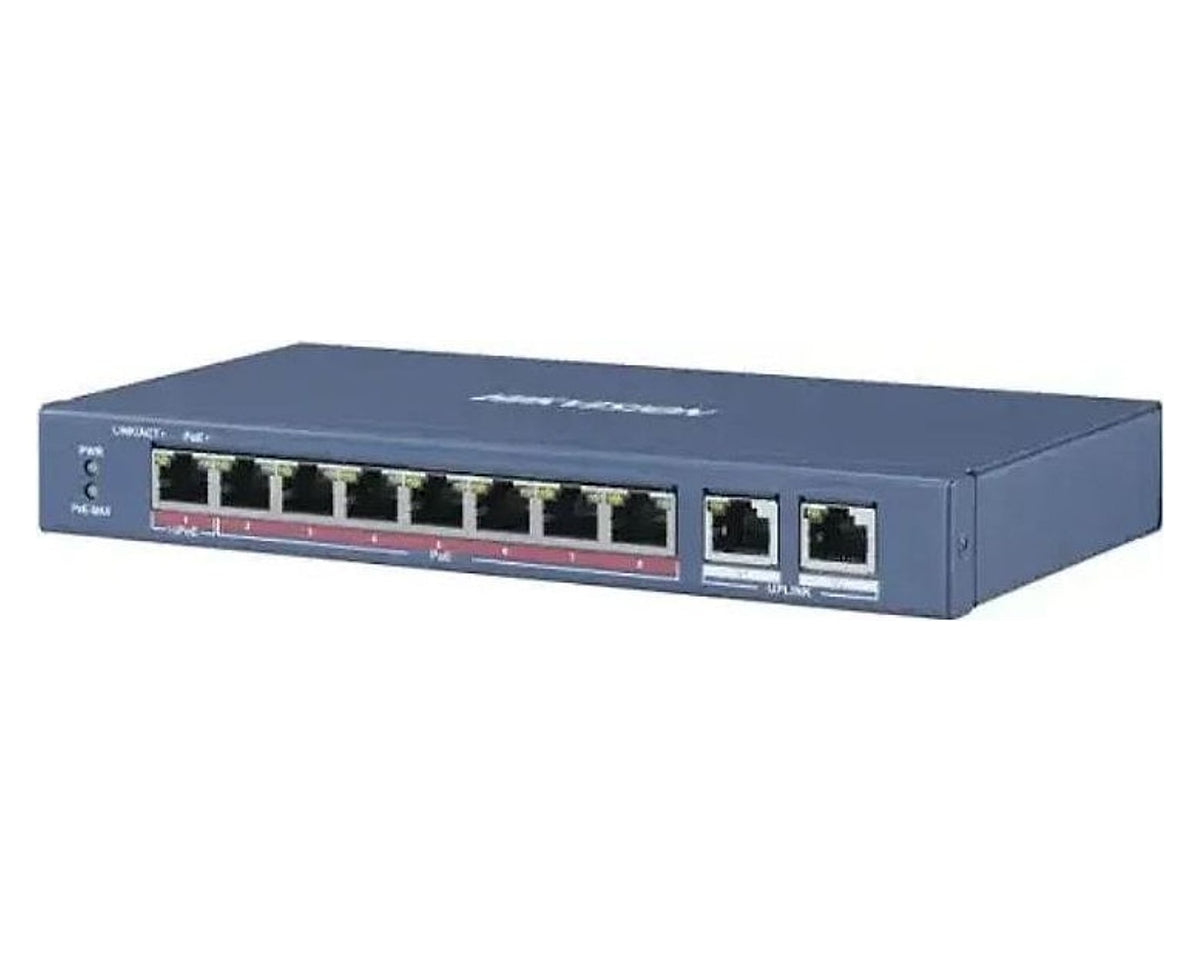 Switch PoE Hikvision DS-3E0310HP-E 8 Puertos PoE con Hi-PoE 90W y 2 Uplink - foto 2