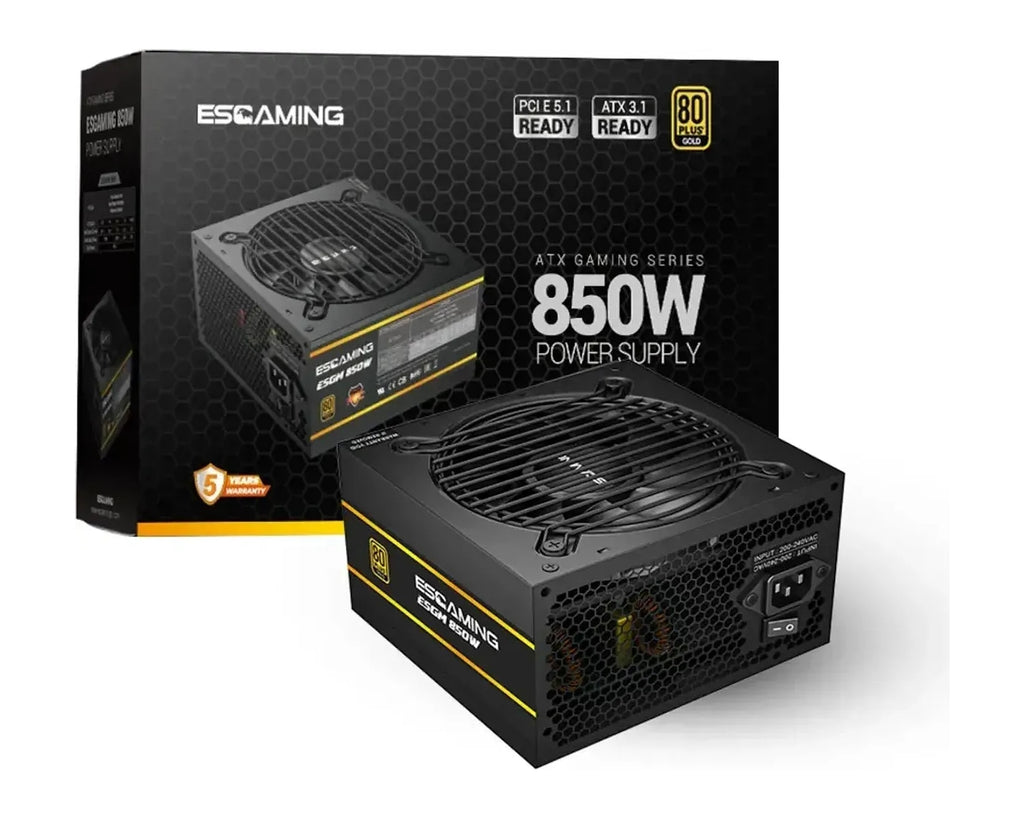 Fuente de Poder ESGAMING 850W 80 PLUS Gold Modular ATX 3.1 PCIe 5.0 - foto 2
