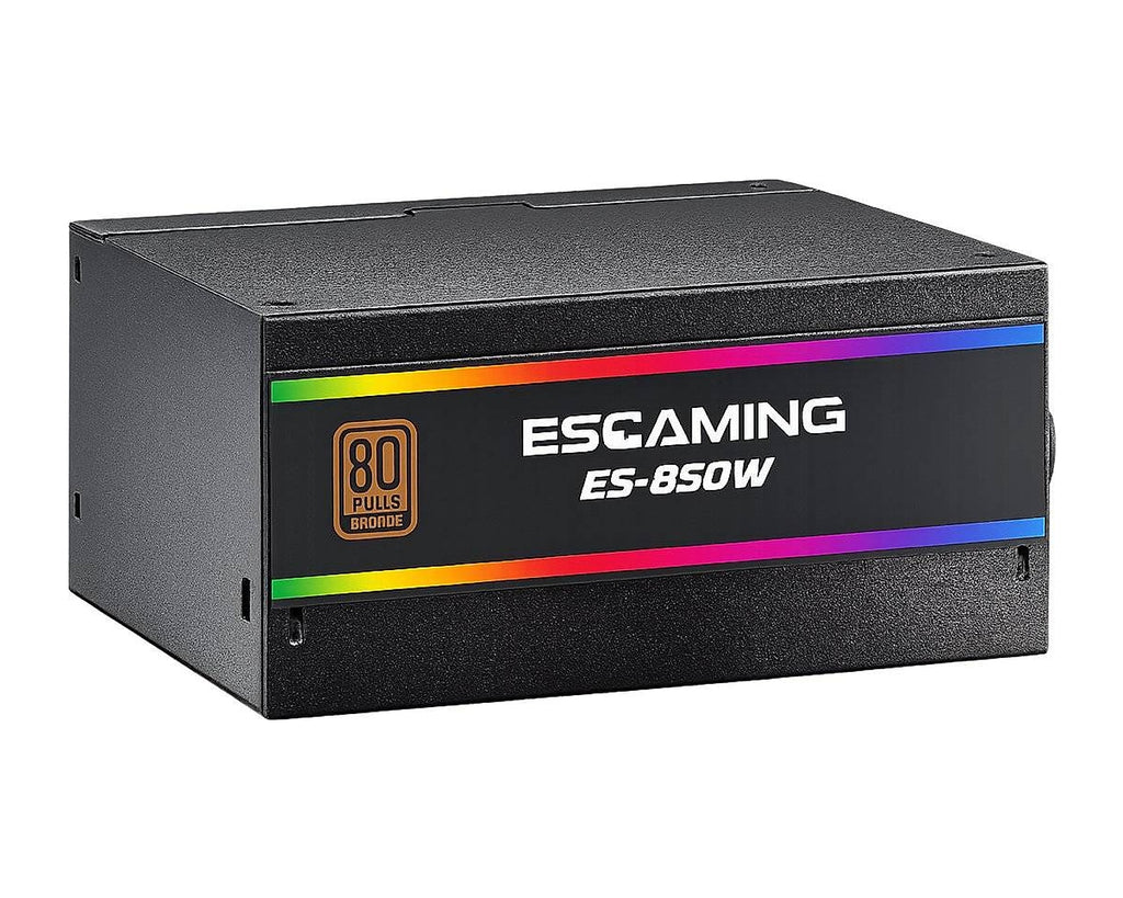 Fuente de Poder ESGAMING ES-RGB850W 850W 80 PLUS Bronze con Ventilador RGB - foto 2