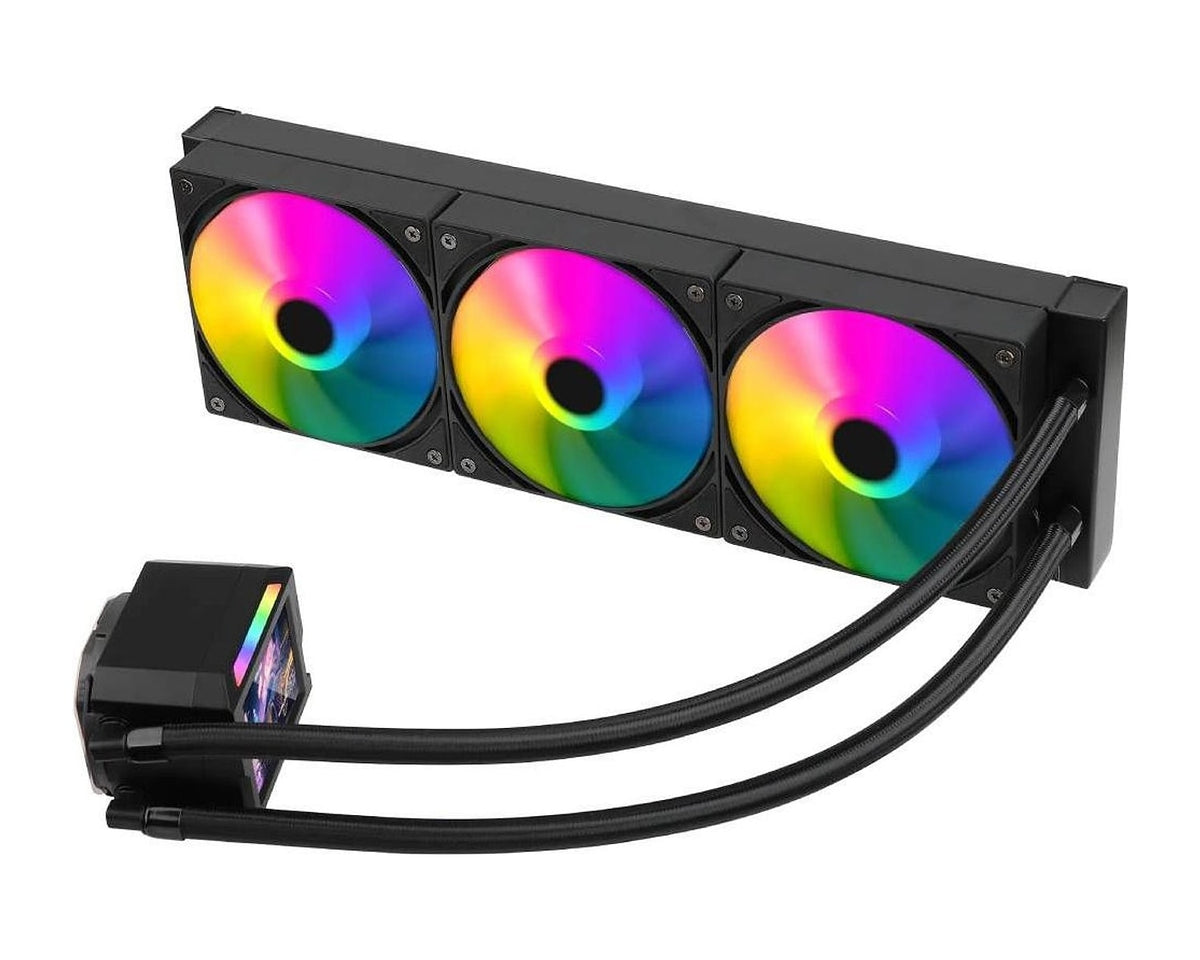 Water Cooler ESGAMING Aurora EW-360S4 ARGB 360mm con Pantalla, Negro - foto 2