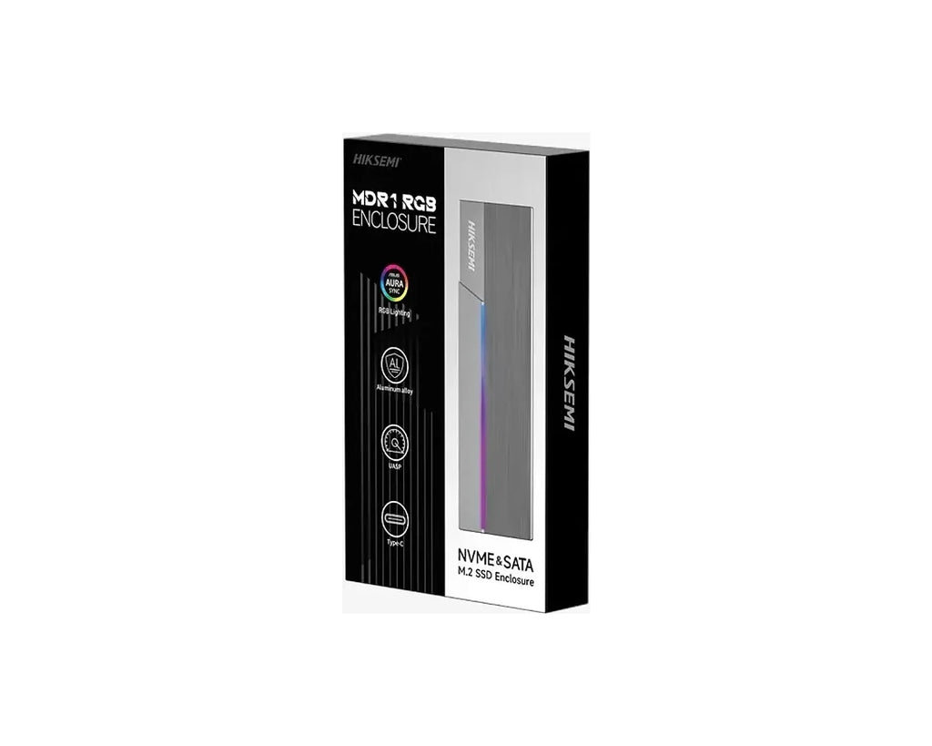 Cofre para SSD M.2 NVMe y SATA Hiksemi MDR1 RGB USB-C 10 Gbps - foto 2