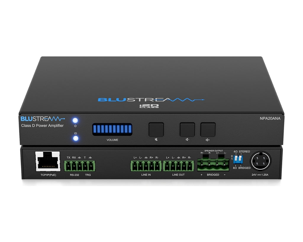 Amplificador en Red Blustream NPA20ANA 2 × 10 W / 1 × 20 W con Entrada Analógica, DSP y PoE+ - foto 2