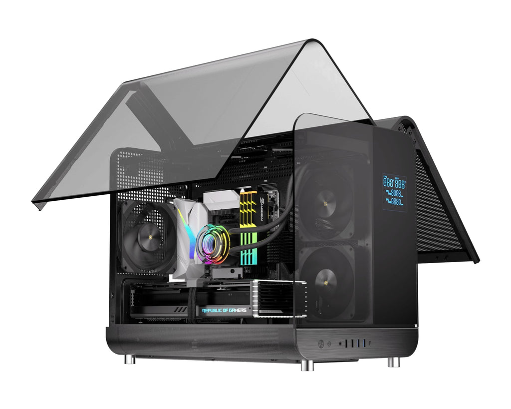 Gabinete Gamer ESGAMING XPH Negro mATX ARGB con Pantalla LCD - foto 2