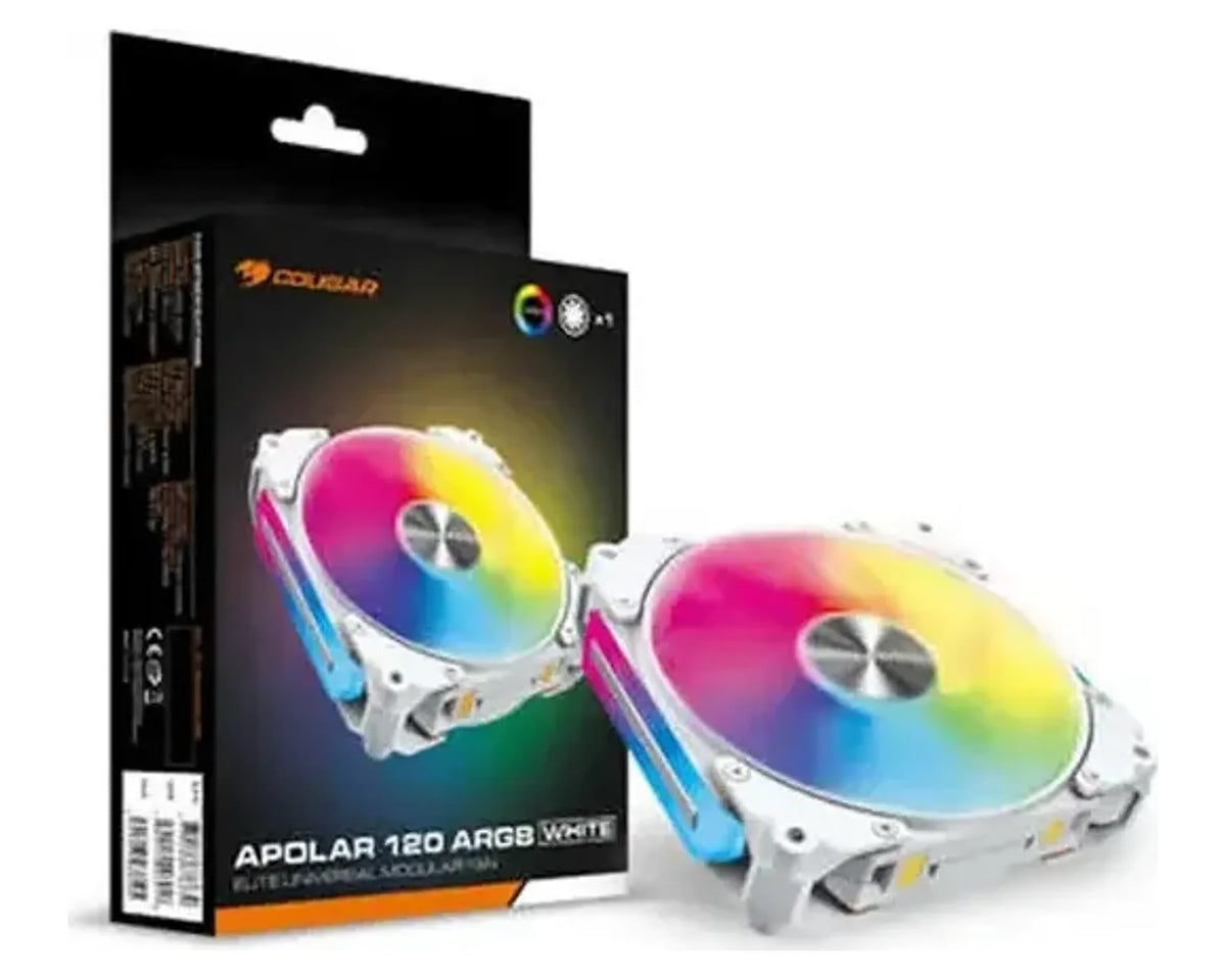 Ventilador 120mm Cougar Apolar ARGB Blanco con Conexión Magnética - foto 3