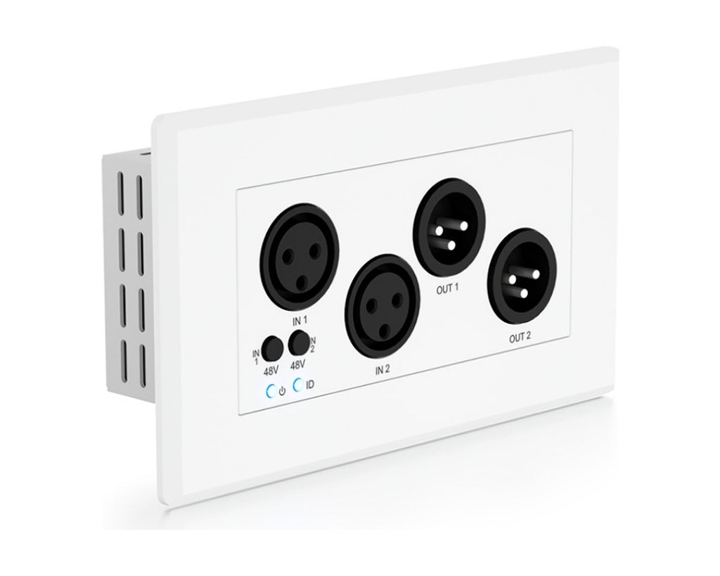 Placa de Pared Dante Blustream DA22XLR-WP-EU-V2 con 2 Entradas y 2 Salidas XLR y Phantom (formato UK/EU) - foto 3