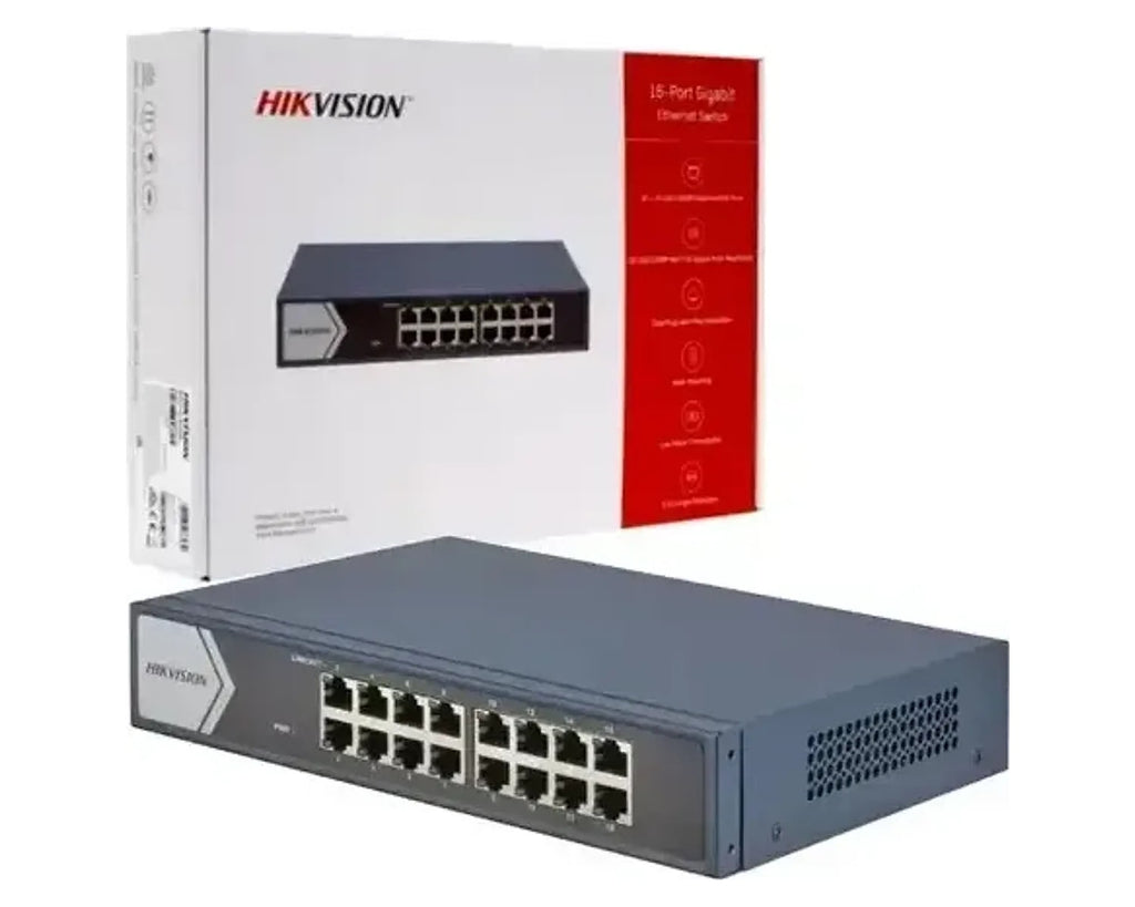 Switch Hikvision DS-3E0516-E(C) 16 Puertos Gigabit Rackeable, Metálico - foto 3