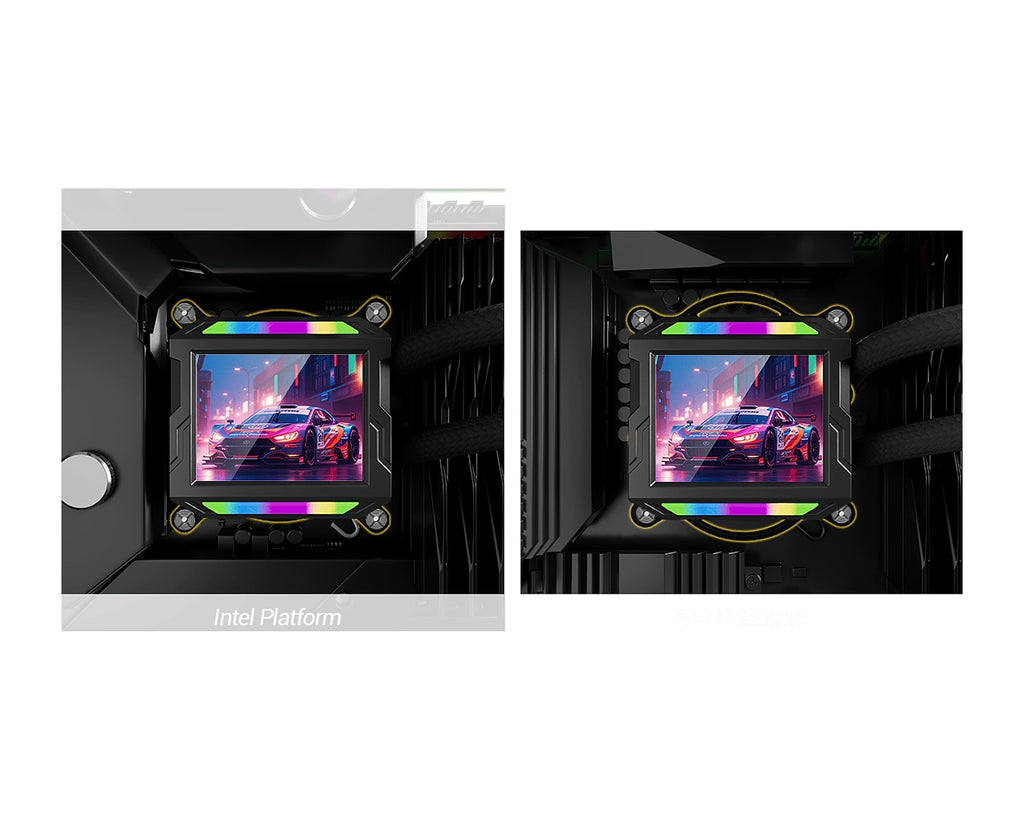Water Cooler ESGAMING Aurora EW-360S4 ARGB 360mm con Pantalla, Negro - foto 3