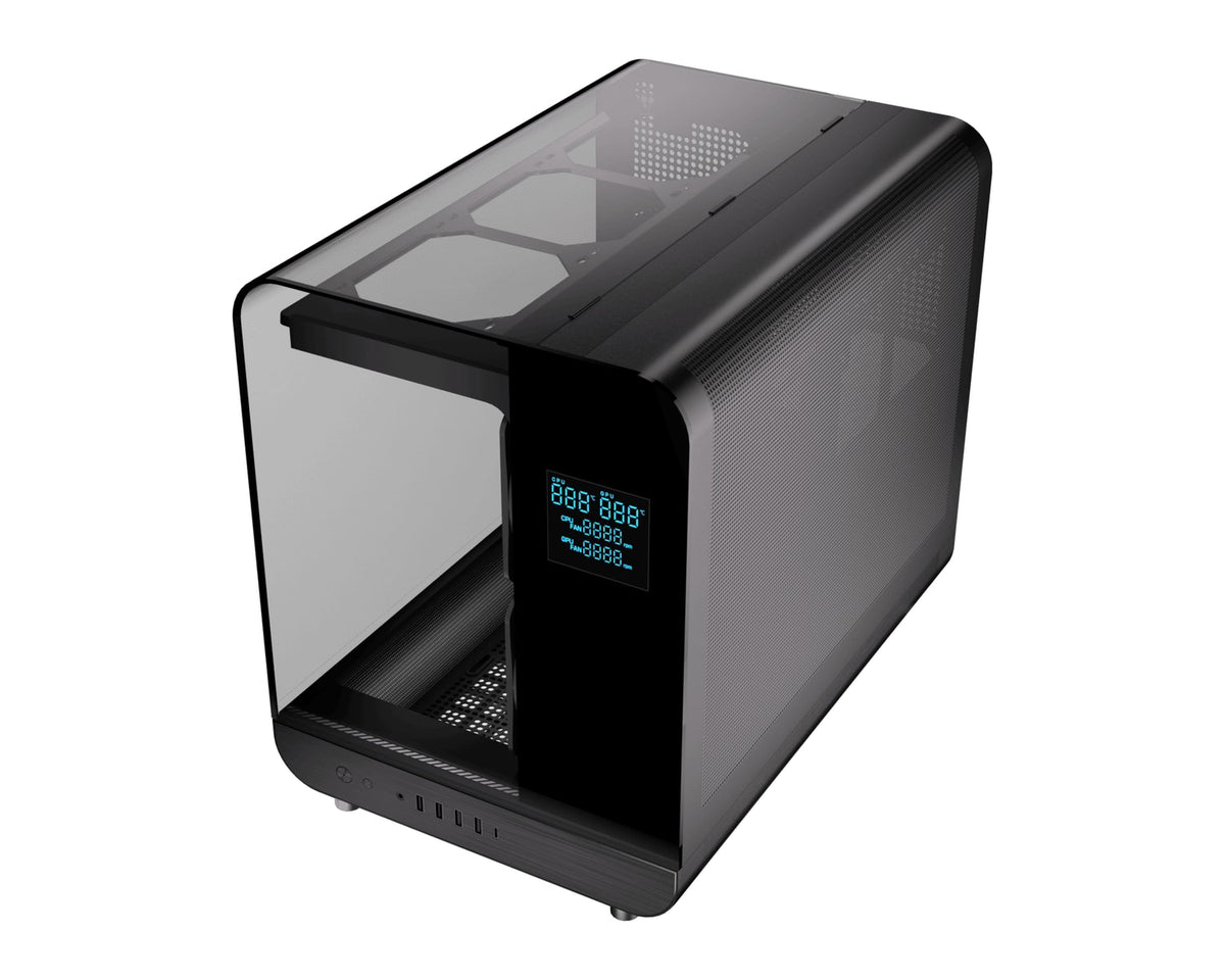Gabinete Gamer ESGAMING XPH Negro mATX ARGB con Pantalla LCD - foto 3